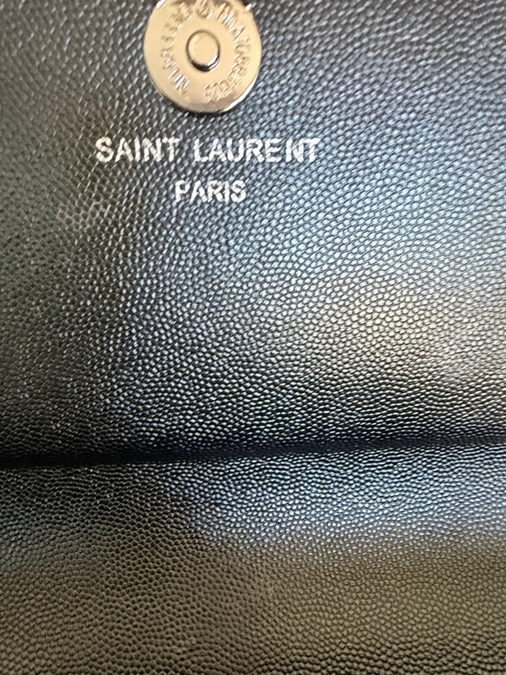 Saint Laurent Black Pebbled Leather YSL Chain Shoulder Bag - Picture 9 of 11